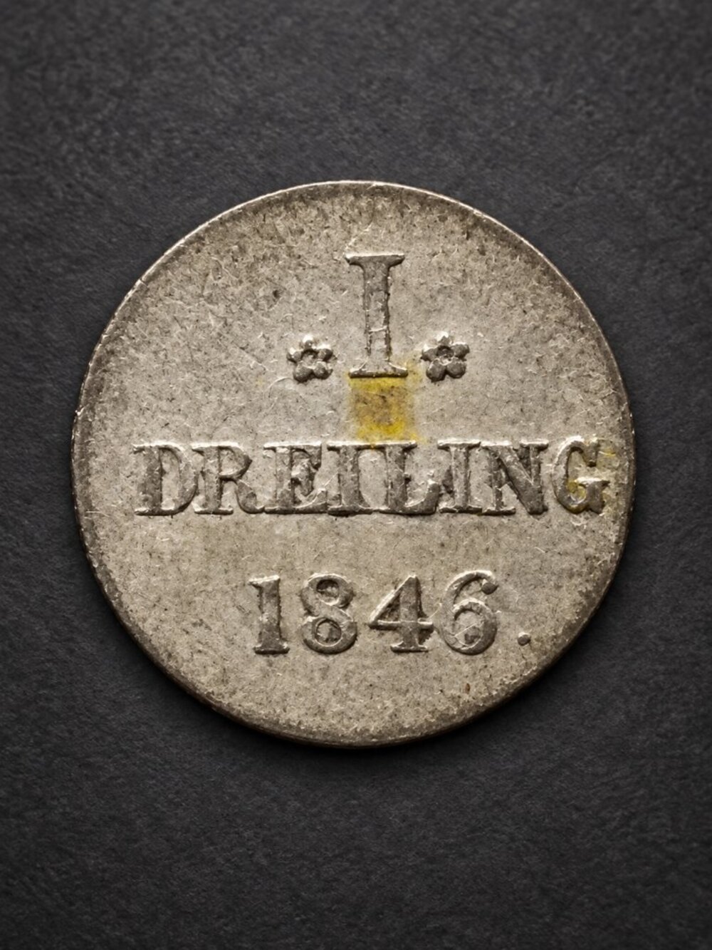 1846 Hamburg 1 Dreiling Coin 3 Pfennig Billon Silver German States KM#562